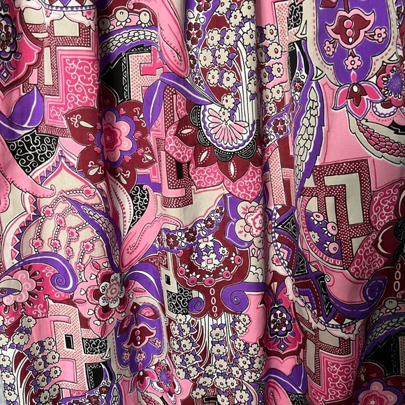 Pink, Red, Purple, White, Black Print Empire Waist Maxi Dress with Side Slits - Picture 7 of 9